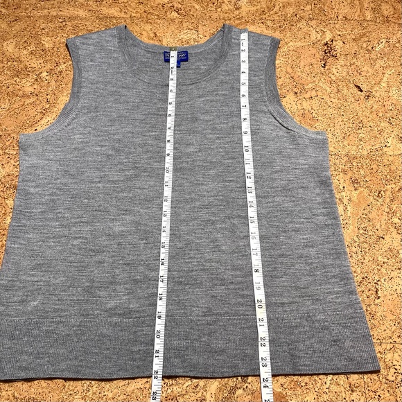 Pendleton Merino Wool Round Neck Sleeveless Sweater Vest Gray Sz XL Petite - Picture 8 of 8